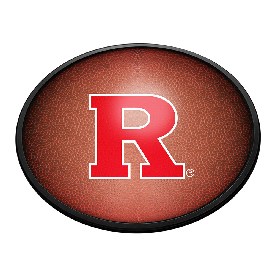 Rutgers Scarlet Knights: Pigskin - Oval Slimline Lighted Wall Sign, NCRTGR-140-21