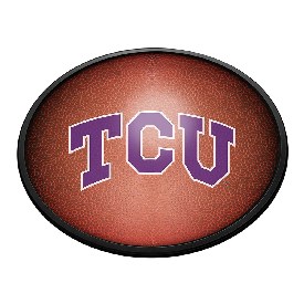 TCU Horned Frogs: Pigskin - Oval Slimline Lighted Wall Sign, NCTCUH-140-21