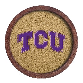 TCU Horned Frogs: "Faux" Barrel Framed Cork Board, FNB-NCTCUH-632-01A TCU Horned Frogs: "Faux" Barrel Framed Cork Board, FNB-NCTCUH-632-01A