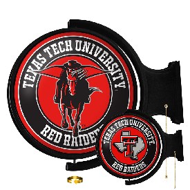 Texas Tech Red Raiders: Double Sided Original Round Rotating Lighted Wall Sign, NCTTRR-115-05