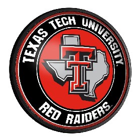 Texas Tech Red Raiders: Texas - Round Slimline Lighted Wall Sign, NCTTRR-130-04