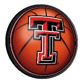 Texas Tech Red Raiders: Basketball - Round Slimline Lighted Wall Sign, NCTTRR-130-11
