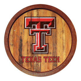 Texas Tech Red Raiders: Weathered "Faux" Barrel Top Sign, NCTTRR-240-03