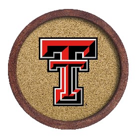 Texas Tech Red Raiders: Logo - "Faux" Barrel Framed Cork Board, FNB-NCTTRR-632-01A Texas Tech Red Raiders: Logo - "Faux" Barrel Framed Cork Board, FNB-NCTTRR-632-01A