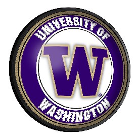 Washington Huskies: Round Slimline Lighted Wall Sign, NCWASH-130-01