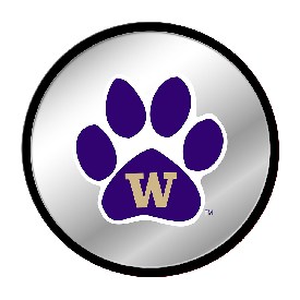Washington Huskies: Paw - Modern Disc Mirrored Wall Sign, NCWASH-235-02