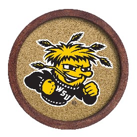 Wichita State Shockers: "Faux" Barrel Framed Cork Board, FNB-NCWHST-632-01A Wichita State Shockers: "Faux" Barrel Framed Cork Board, FNB-NCWHST-632-01A