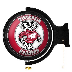 Wisconsin Badgers: Mascot - Original Round Rotating Lighted Wall Sign, NCWISB-115-02