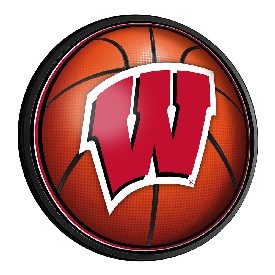 Wisconsin Badgers: Basketball - Round Slimline Lighted Wall Sign, NCWISB-130-11
