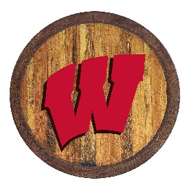 Wisconsin Badgers: "Faux" Barrel Top Sign, NCWISB-240-01