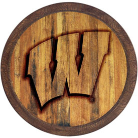 Wisconsin Badgers: Branded "Faux" Barrel Top Sign, NCWISB-240-02