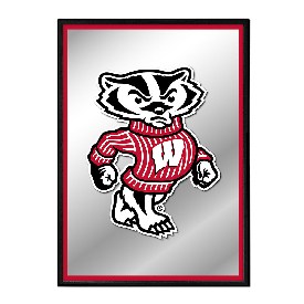 Wisconsin Badgers: Mascot - Framed Mirrored Wall Sign, NCWISB-275-01
