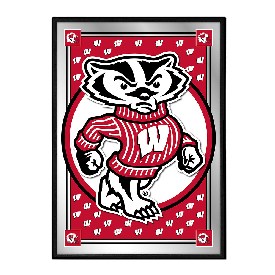 Wisconsin Badgers: Team Spirit, Mascot - Framed Mirrored Wall Sign, NCWISB-275-02 Wisconsin Badgers: Team Spirit, Mascot - Framed Mirrored Wall Sign, NCWISB-275-02