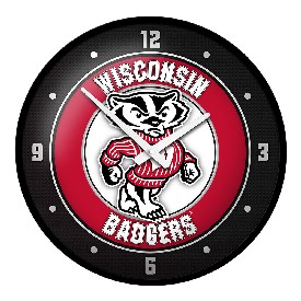 Wisconsin Badgers: Mascot - Modern Disc Wall Clock, FNB-NCWISB-510-02A Wisconsin Badgers: Mascot - Modern Disc Wall Clock, FNB-NCWISB-510-02A