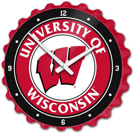 Wisconsin Badgers: Bottle Cap Wall Clock, NCWISB-540-01