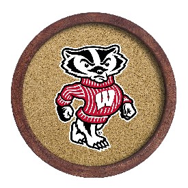 Wisconsin Badgers: Mascot - "Faux" Barrel Framed Cork Board, FNB-NCWISB-632-02A Wisconsin Badgers: Mascot - "Faux" Barrel Framed Cork Board, FNB-NCWISB-632-02A