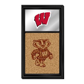 Wisconsin Badgers: Dual Logo - Mirrored Cork Note Board, NCWISB-645-02