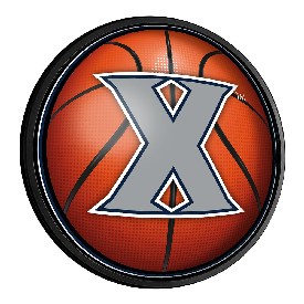 Xavier Musketeers: Basketball - Round Slimline Lighted Wall Sign, NCXVRM-130-11
