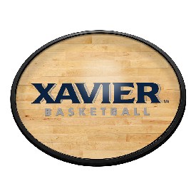 Xavier Musketeers: Hardwood - Oval Slimline Lighted Wall Sign, NCXVRM-140-12