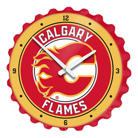 Calgary Flames: Bottle Cap Wall Clock, NHCALG-540-01