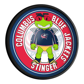 Columbus Blue Jackets: Stinger - Round Slimline Lighted Wall Sign, NHCOLU-130-02