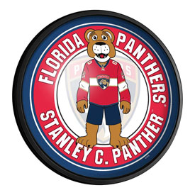 Florida Panthers: Stanley C. Panther - Round Slimline Lighted Wall Sign, NHFLOR-130-02