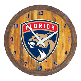 Florida Panthers: "Faux" Barrel Top Wall Clock, NHFLOR-560-01