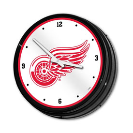 Detroit Red Wings: Illuminated Retro Diner Wall Clock, NHDTRW-550-01