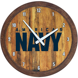 US Navy: "Faux" Barrel Top Wall Clock, USNAVY-560-01