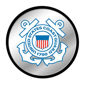 US Coast Guard: Modern Disc Mirrored Wall Sign, USUSCG-235-01