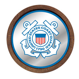 US Coast Guard: "Faux" Barrel Top Mirrored Wall Sign, FNB-USUSCG-245-01A US Coast Guard: "Faux" Barrel Top Mirrored Wall Sign, FNB-USUSCG-245-01A