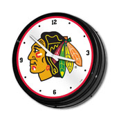 Chicago Blackhawks: Illuminated Retro Diner Wall Clock, NHCHIC-550-01