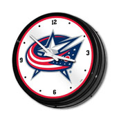 Columbus Blue Jackets: Illuminated Retro Diner Wall Clock, NHCOLU-550-01