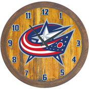 Columbus Blue Jackets: "Faux" Barrel Top Wall Clock, NHCOLU-560-01