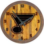 St. Louis Blues: Branded "Faux" Barrel Top Wall Clock, NHSTLB-560-02