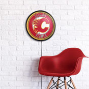 Calgary Flames: Round Slimline Illuminated Wall Sign, NHCALG-130-01