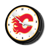 Calgary Flames: Illuminated Retro Diner Wall Clock, NHCALG-550-01