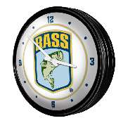 Bassmaster: Retro Lighted Wall Clock, FNB-LIBASS-550-01A