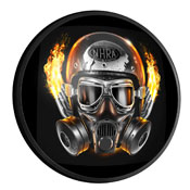 NHRA: Gas Mask - Round Slimline Lighted Wall Sign, LINHRA-130-10