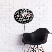 World of Outlaws: Checkered Flag - Oval Slimline Lighted Wall Sign, LIWOOR-140-04