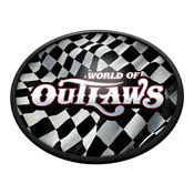 World of Outlaws: Checkered Flag - Oval Slimline Lighted Wall Sign, LIWOOR-140-04