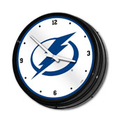 Tampa Bay Lightning: Illuminated Retro Diner Wall Clock, NHTBLG-550-01