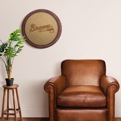 Atlanta Braves: "Faux" Barrel Framed Cork Board, AGS-MBATLB-632-02A
