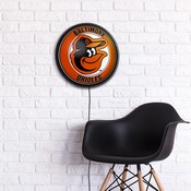 Baltimore Orioles: Round Slimline Lighted Wall Sign, MBBALT-130-01