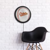 Baltimore Orioles: Baseball - Round Slimline Lighted Wall Sign, MBBALT-130-31