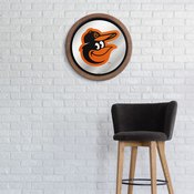Baltimore Orioles: "Faux" Barrel Top Mirrored Wall Sign, MBBALT-245-01B