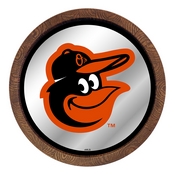 Baltimore Orioles: "Faux" Barrel Top Mirrored Wall Sign, MBBALT-245-01B