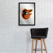 Baltimore Orioles: Vertical Framed Mirrored Wall Sign, AGS-MBBALT-275-01A