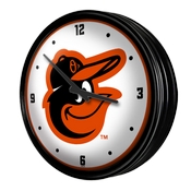 Baltimore Orioles: Retro Lighted Wall Clock, MBBALT-550-01
