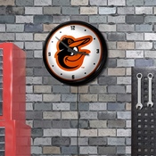 Baltimore Orioles: Retro Lighted Wall Clock, MBBALT-550-01